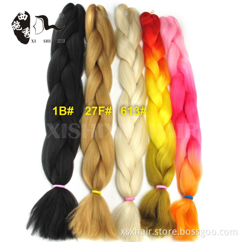 African american different colored best synthetic multi-color braiding hair extension